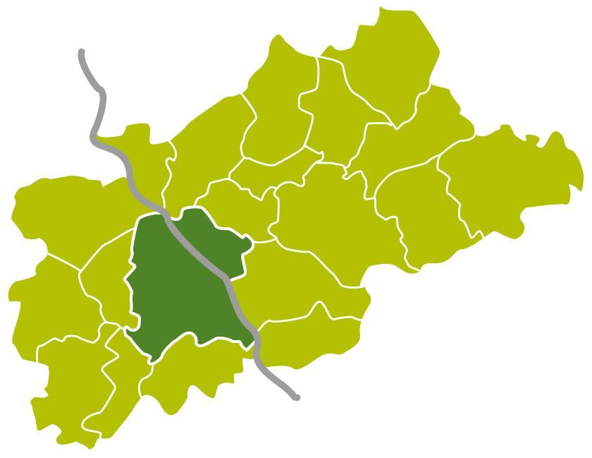 Vereinfachte Karte von Rhein-Sieg-Kreis & Bonn
